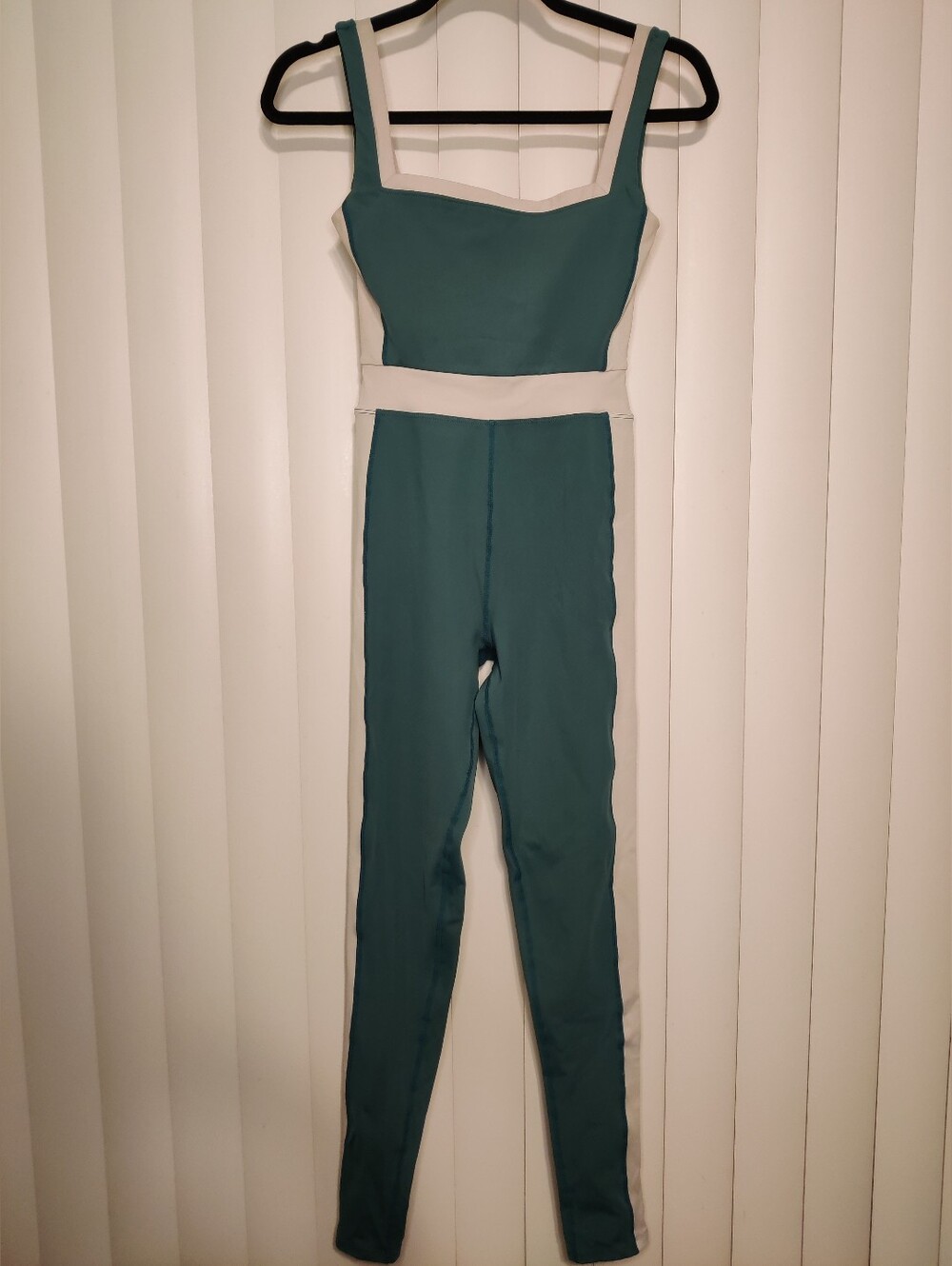 Yllw Able Long Bodysuit Green/Teal and White